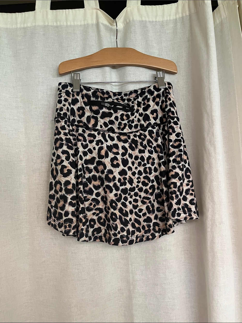 Leopard Print Skater Skirt - Black & Cream